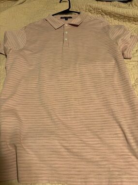 Robert Barakett Men's Pale Pink Striped Polo